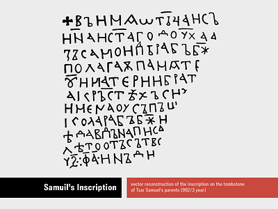 Samuil’s Inscription cyrillic design vector