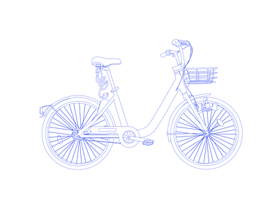 A bike bicycle bike blueprint design diagram illustration line drawing mobility schematic transportation vector