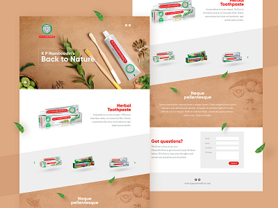 KP Namboodiri's Back to Nature Landing page design