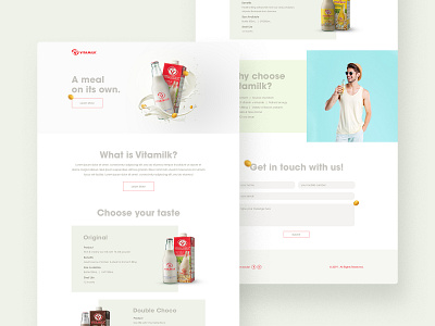 Vitamilk Product Landing page