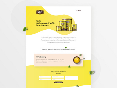 RKG Ghee Sample pack Landing Page Design