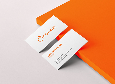 Orange Business card adobe illustrator adobe photoshop branding business card card design mockup ornage visiting card