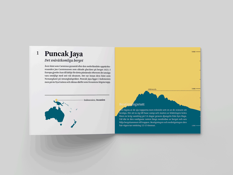 Seven Summits illustration infographic mountains print