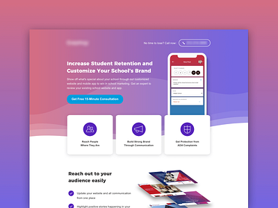 Get Free Consultation Landing Page business cro design education graphic landing page layout marketing ui ux web website
