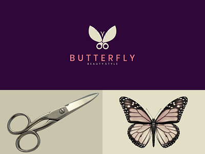 butterfly beauty brand branding butterfly clean combination logo company design dualmeaning fashion forsale graphicdesigns hair illustration logo logodesign modern rendycemix style vector