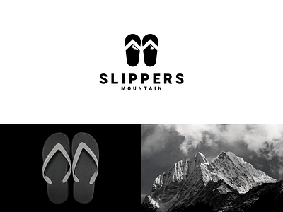 mountain slippers adventure brand branding clean combination company concept design dualmeaning forsale graphicdesigns illustration inspiration logo logodesign modern mountain logo simple slippers vector