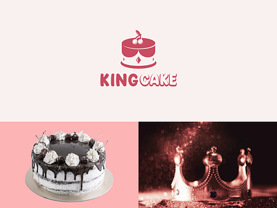 king cake brand branding cake clean color combination concept design dualmeaning elegant food graphicdesigns icon king logo logodesign modern rendycemix simple symbol