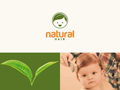 natural hair baby brand branding clean combination logo design dual meaning logo graphicdesigns hair icon illustration inspiration leaf logo logodesign modern natural rendycemix simple vector