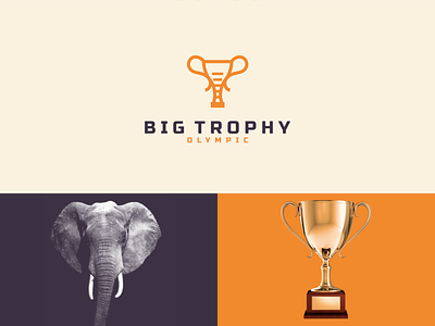 big trophy big brand branding clean color combination logo company concept design dualmeaning elephant graphicdesigns icon design logo logodesign modern olympic rendycemix simple trophy