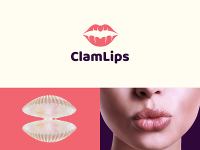 Clam Lips brand branding clam clean combination logo company design dual meaning logo graphic graphic design graphicdesigns icon illustration lips logo logodesign modern rendycemix simple vector