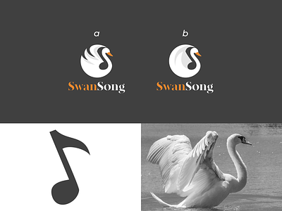 SwanSong brand branding combination logo company design dual meaning graphicdesigns illustration logo logodesign modern music note simple logo swan ui ux vector