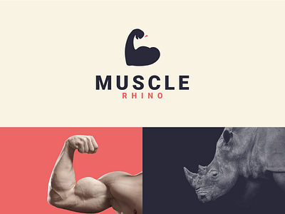 Muscle Rhino brand branding combination logo company design dual meaning logo graphic design graphicdesigns gym icon illustration logo logodesign modern muscle rhino simple ui ux vector