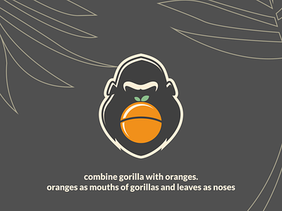 gorrilla orange animal animation brand branding combination logo design dual meaning fruits gorilla graphic design graphicdesigns illustration logo logodesign modern motion graphics orange simple symbol vector