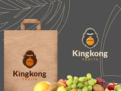 kingkong fruits 3d animal animation brand branding design dualmeaning fruits gorilla graphic design graphicdesigns illustration kingkong logo logodesign modern motion graphics orange simple vector