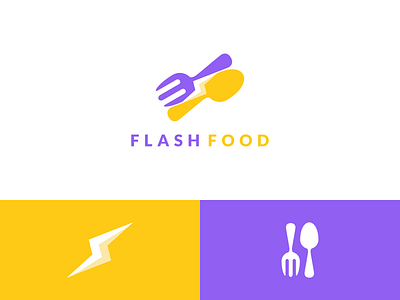 flash food 3d animation brand branding design flash food fork graphic design graphicdesigns illustration logo logodesign modern motion graphics spoon thunder ui ux vector