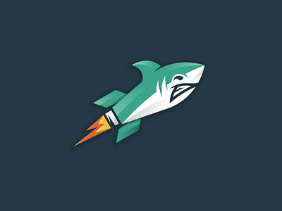 Rocket shark design logo logoinspiration rocket shark