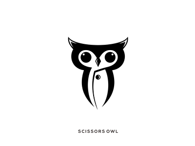 Scissors owl combination design inspiration logo owl rendycemix scissors