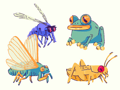 Art For Frog Game art bugs character character art characterdesign design frog illustration