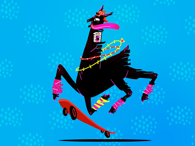 alpaca skater alpaca animal character character art character design characterdesign digital art illustration skateboarding skater