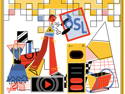 Homepage Illustration for DSL art direction bauhaus characterdesign design school illustration visual design visual identity