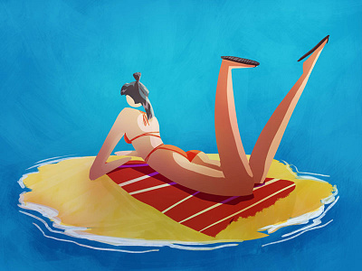 Beach beach character illustration island photoshop summer