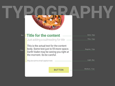 Typography for a Recipe App app recipe styleguide styles text typo typography