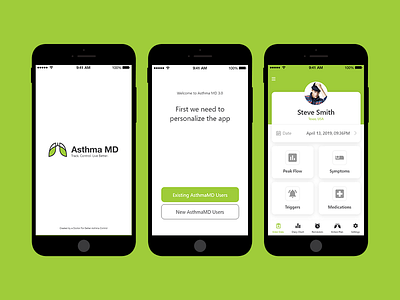 052020191131 Asthma Mobile App app dashbaord design profile screen ui