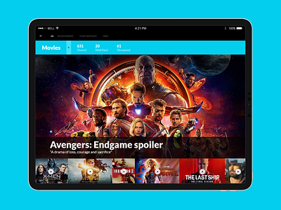 300520190755 Online Movie App 800x600 dashbaord design ipadpro movies screen ui