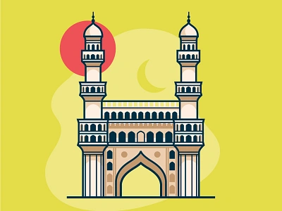 Hyderabad's Charminar illustration landmarks