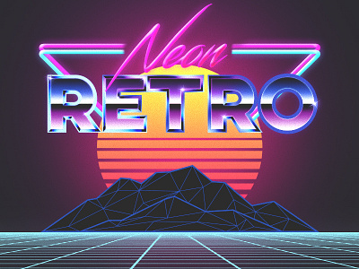 Neon Retro 80s neon nostalgia retro vector