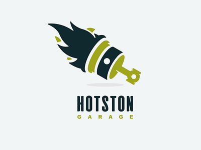 fire and pistons logo combination animation app branding design fire flat garage hoston garage hot icon illustration illustrator logo pistons ui vector