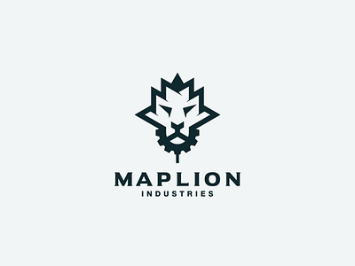 maple and lion head logo combination animation app branding design flat icon illustration illustrator industry lion lion logo logo logo design maple ui vector vectorart