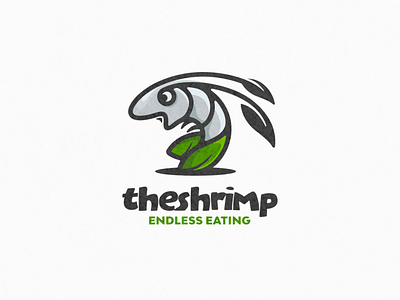 nature shrimp logo combination