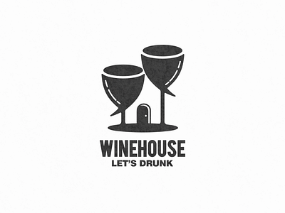 WINEHOUSE logo combination animation app branding design flat home house icon illustration logo ui vector wine
