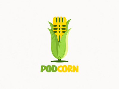 podcast and corn logo combination animation app branding design flat icon illustration logo ui vector