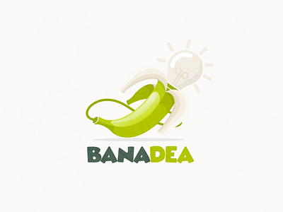 banana and bulb idea logo combination animation app banana branding bulb design flat fruits icon idea illustration logo ui vector