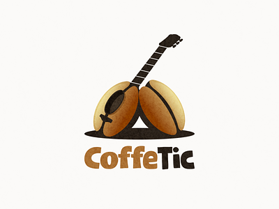 coffee acoustic logo combination acoustic animation app branding coffee design flat guitar icon illustration illustrator logo ui vector