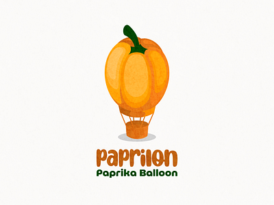 paprika and balloon logo combination animation app balloon branding clean design flat icon illustration illustrator logo paprika ui vector