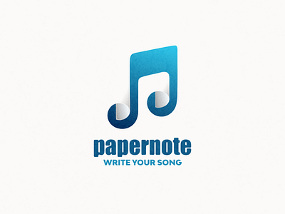 papernote logo combinataion animation app branding design flat icon illustration logo music paper ui vector