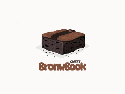 Brownie and book logo combination book brownie chocolate combination design food logo mascot vector