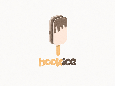 bookice logo combination animation app book branding design file flat ice cream icecream icon illustration logo ui vector