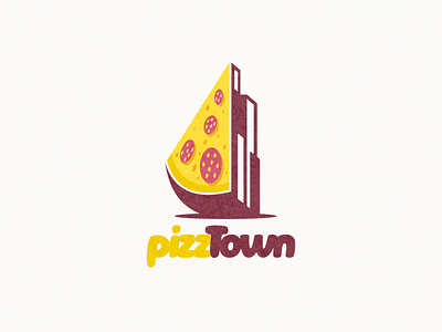 pizza and town logo combination animation app branding building design flat food icon illustration logo pizza town ui vector
