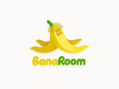 banana and room logo combination animation app banana branding design flat fruits house icon illustration logo room ui vector