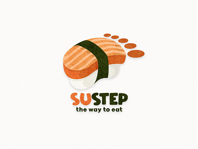 sushi and step logo combination