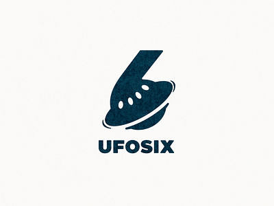 ufo nad number six logo combination animation app branding design flat icon illustration logo number space ufo ui vector