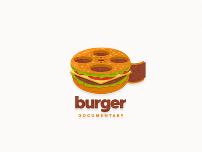 Burger documentary logo combination animation app branding burger design documentary film flat icon illustration logo ui vector