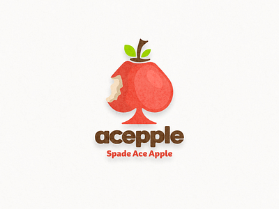 Acepple logo combination ace animation app apple branding card clean design flat icon illustration illustrator logo vector