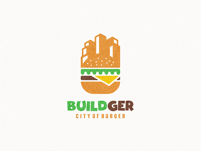 Building and burger logo combination animation app branding building burger design fastfood flat icon illustration logo ui vector