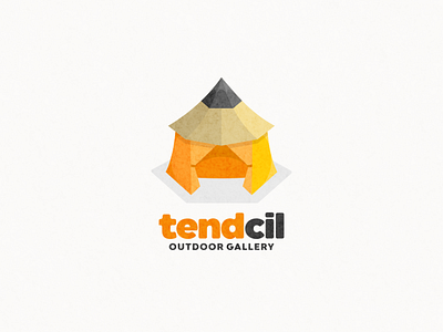 tend and pencil logo combination animation art branding design flat illustration logo mountain pencil tend typography ui ux vacation vector