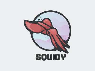 squidy animals animation branding design flat illustration logo sea squid typography ui ux vector